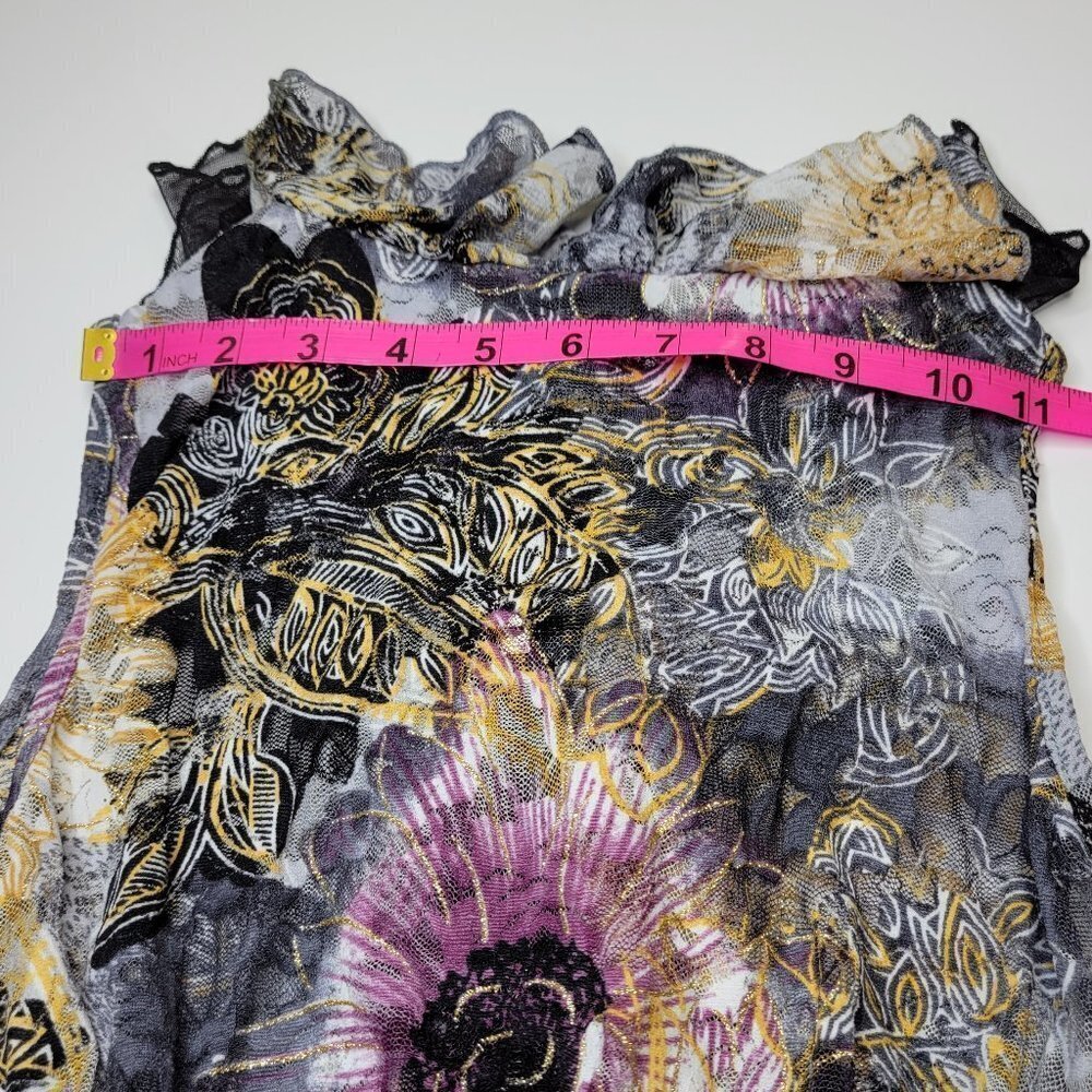 Sheer See Through Grey and Black Ruffle Frilly Sleeveless Mini Dress - Picture 7 of 10